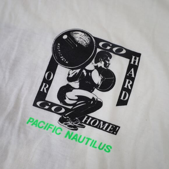 Vintage 90s "Go Hard or Go Home" Graphic Body Building T Shirt - Picture 5 of 10